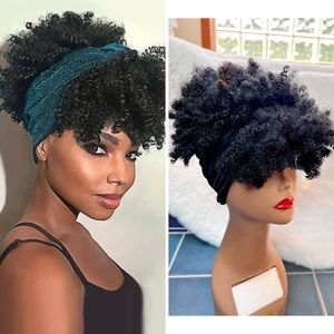 Human hair blend Headband wig